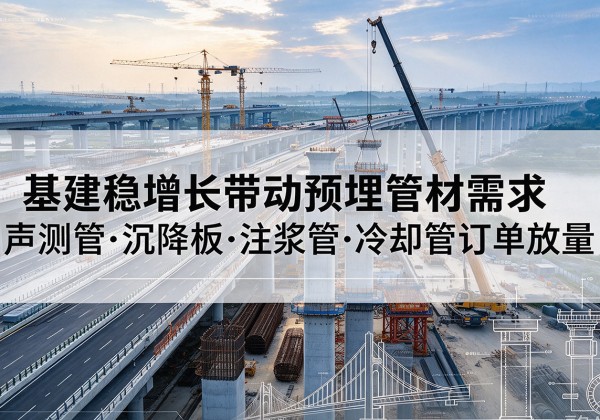 大安基建稳增长带动预埋监测管材需求，声测管、沉降板、注浆管订单持续放量